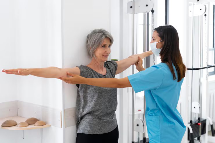 Physical Therapist conducting in-home rehabilitation session